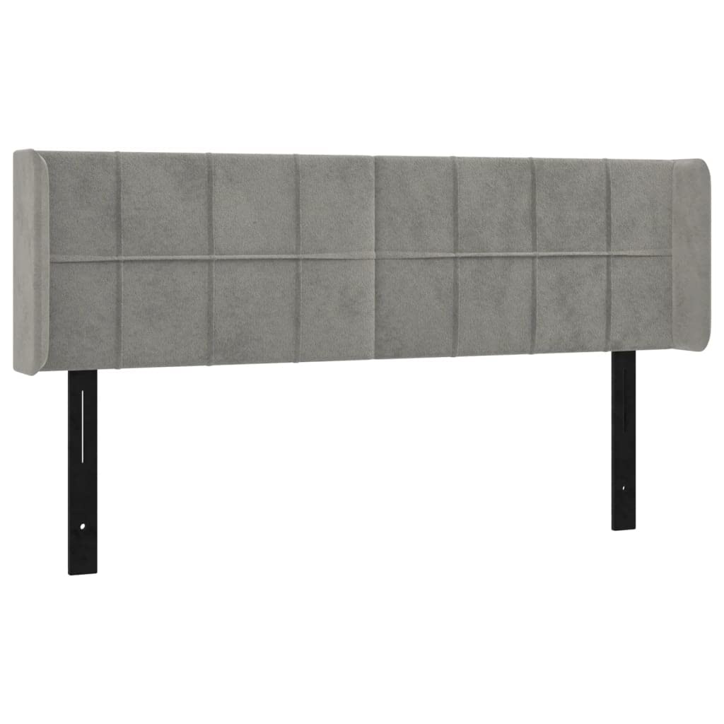 Vidaxl Led Headboard, Upholstered Headboard For Bed Home, Bed Headboard With Led Light, Bedroom Furniture, Light Gray 57.9"X6.3"X30.7"/34.6" Velvet